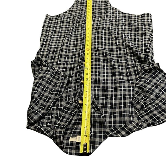 Paper Crown Plaid Button-Up Tie Front Shirt – Size L - Picture 13 of 14